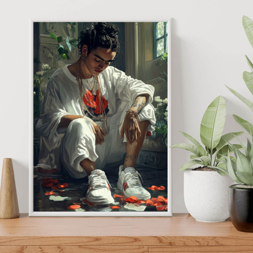 Poster Coole Kahlo mit Sneaker Hochformat