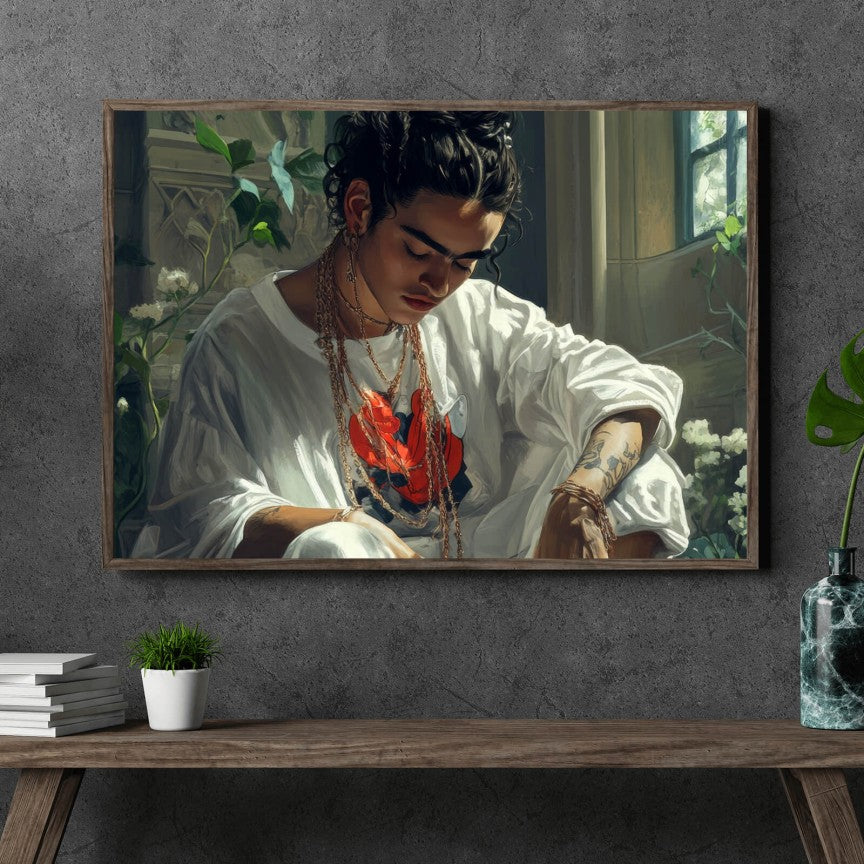 Poster Coole Kahlo mit Sneaker Querformat