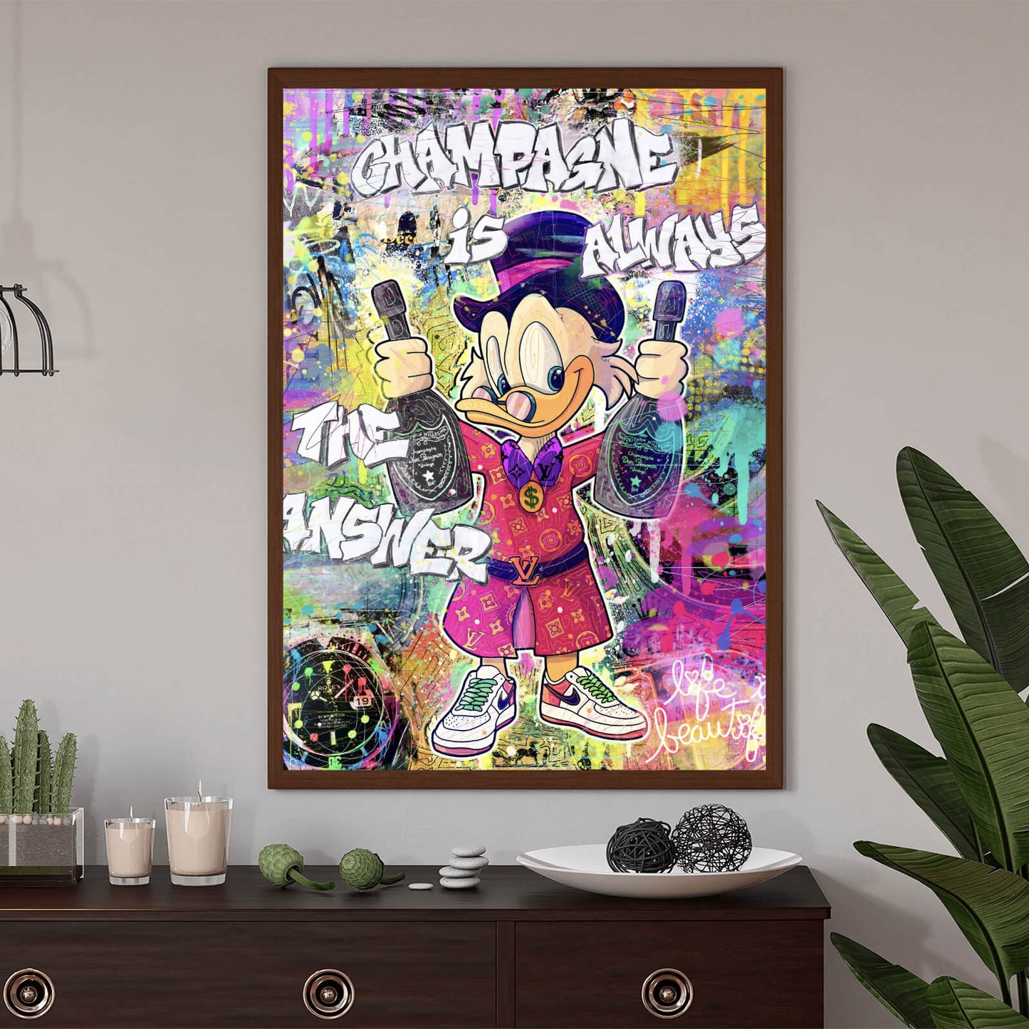 Poster Dagobert Champagner Pop Art Hochformat