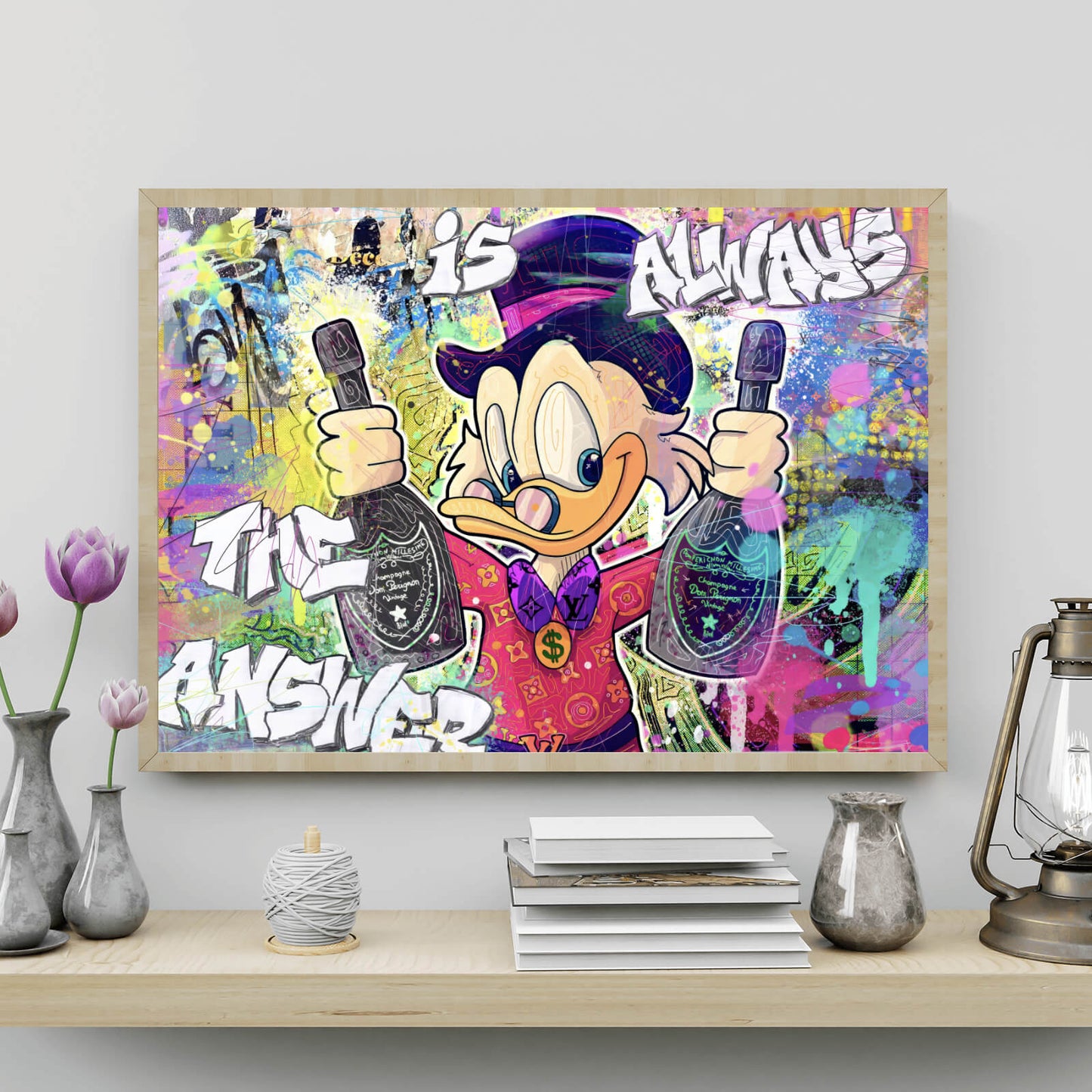 Poster Dagobert Champagner Pop Art Querformat