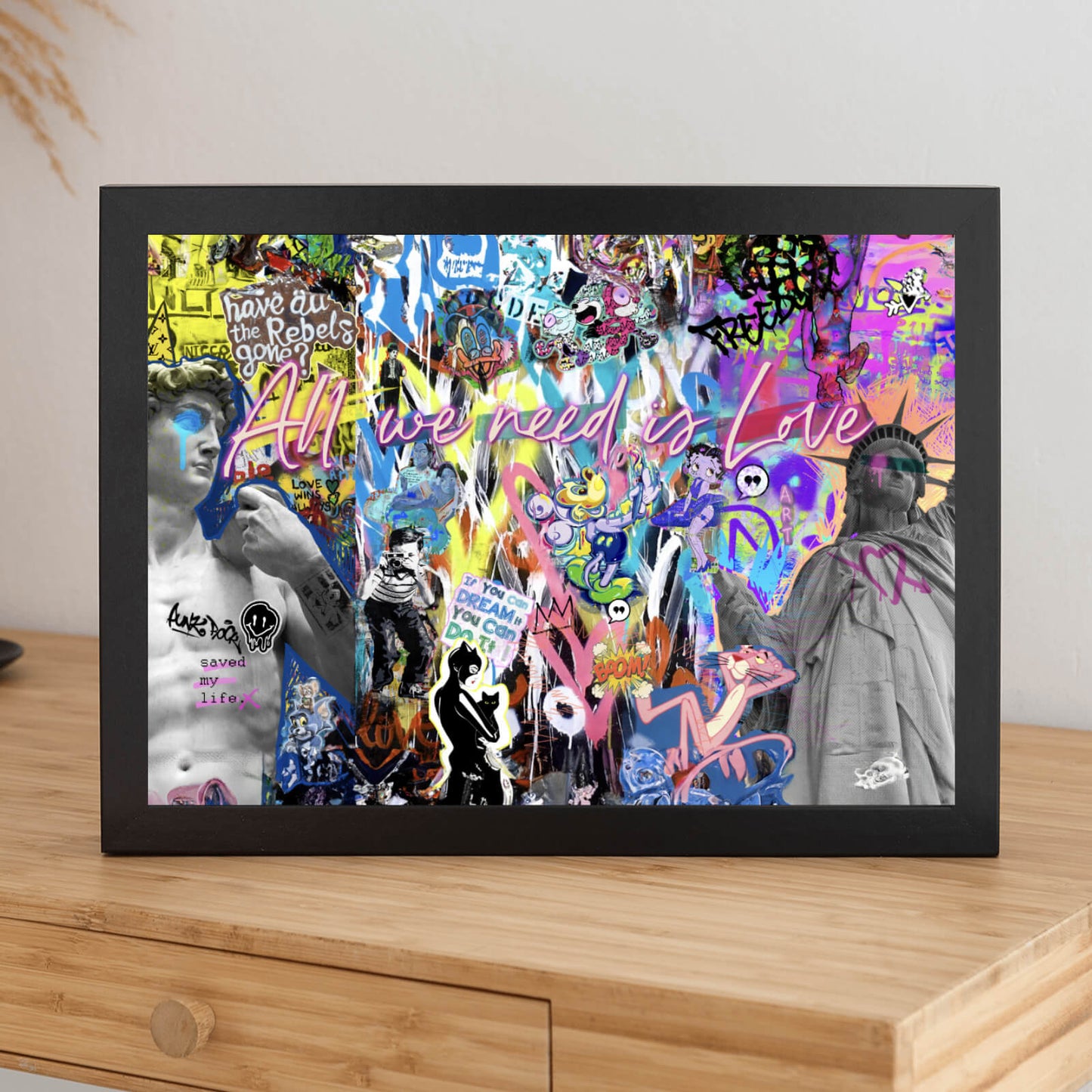 Poster All we need is love Pop Art Querformat