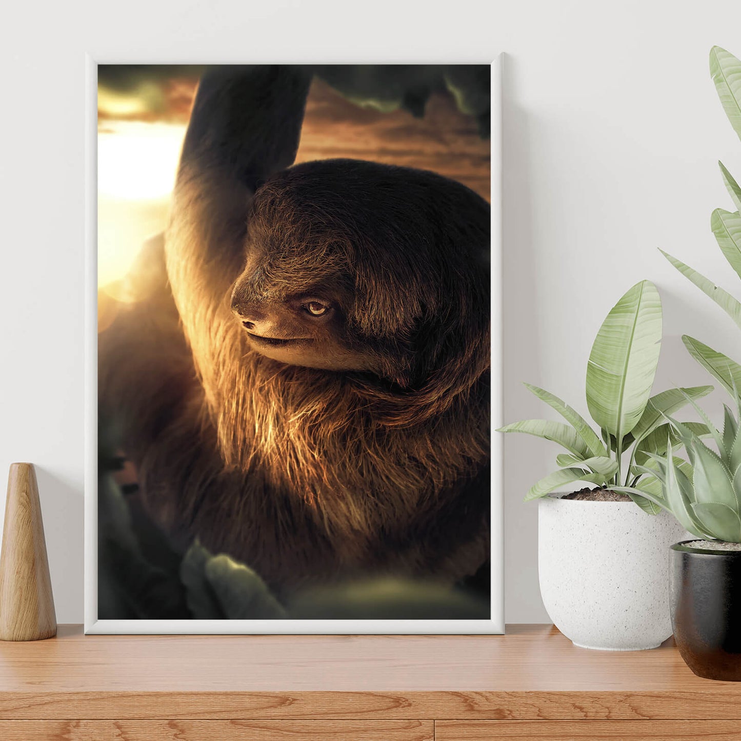 Poster Faultier Digital Art Hochformat