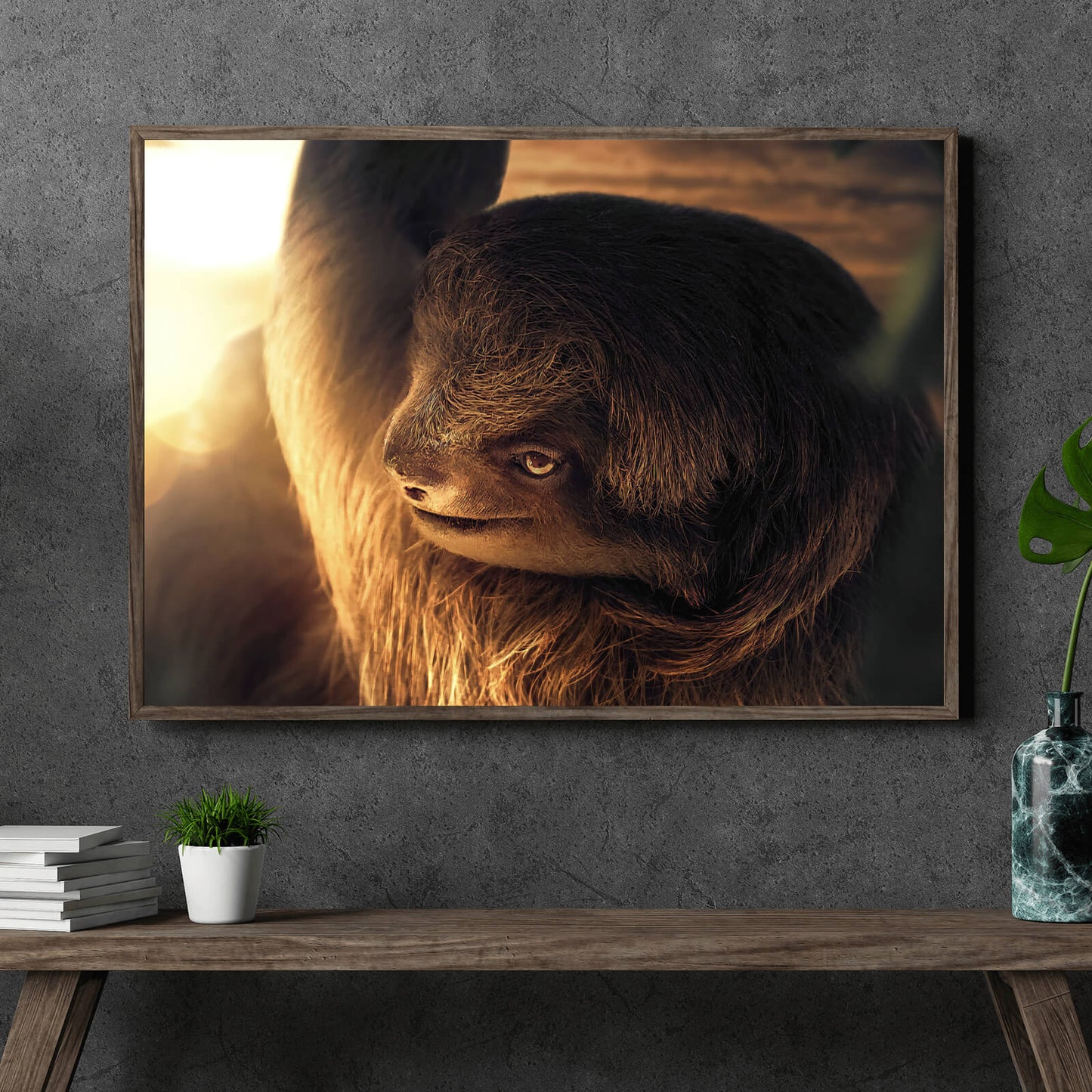 Poster Faultier Digital Art Querformat