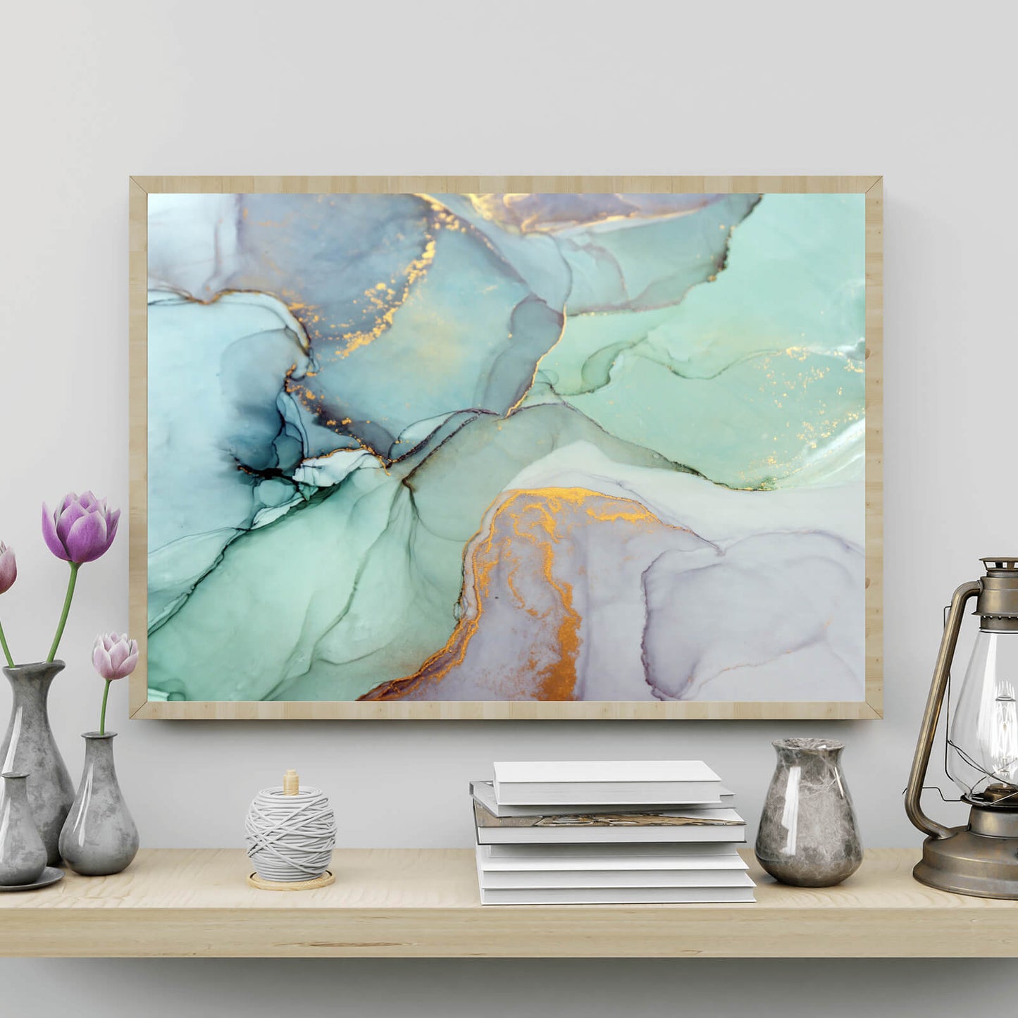 Poster Fluid Art Pastell Querformat