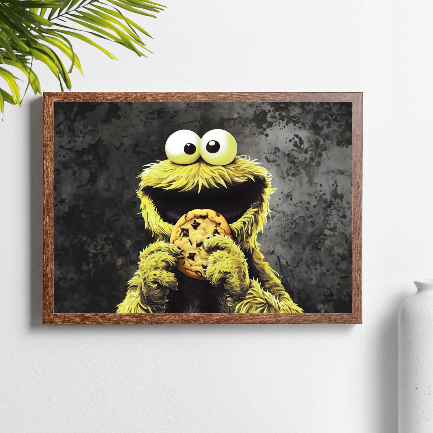 Poster Gelbes Keksmonster Querformat