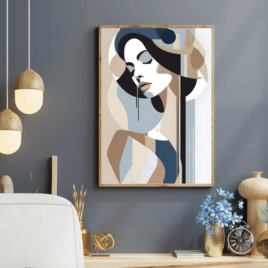 Poster Grafik Frauenportrait Hochformat