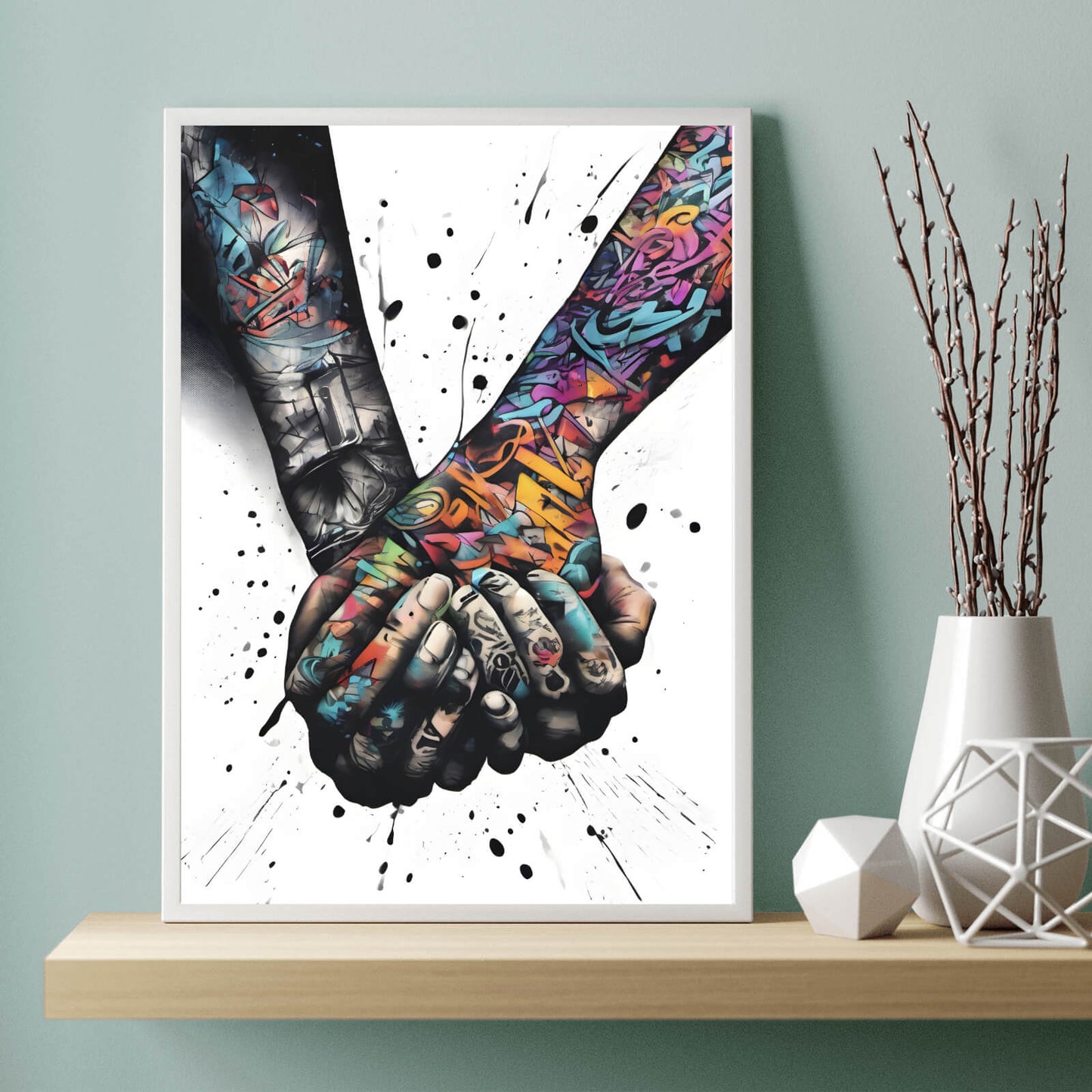 Poster haltende Hände Pop Art Hochformat