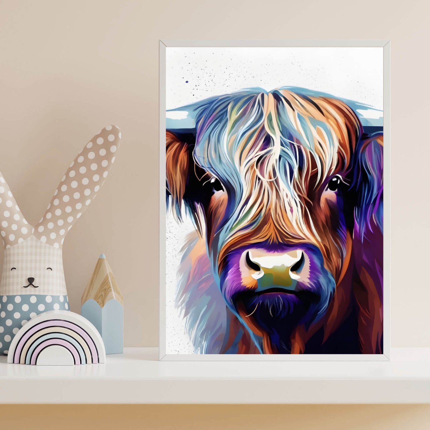 Poster Highland Rind Modern Art Hochformat