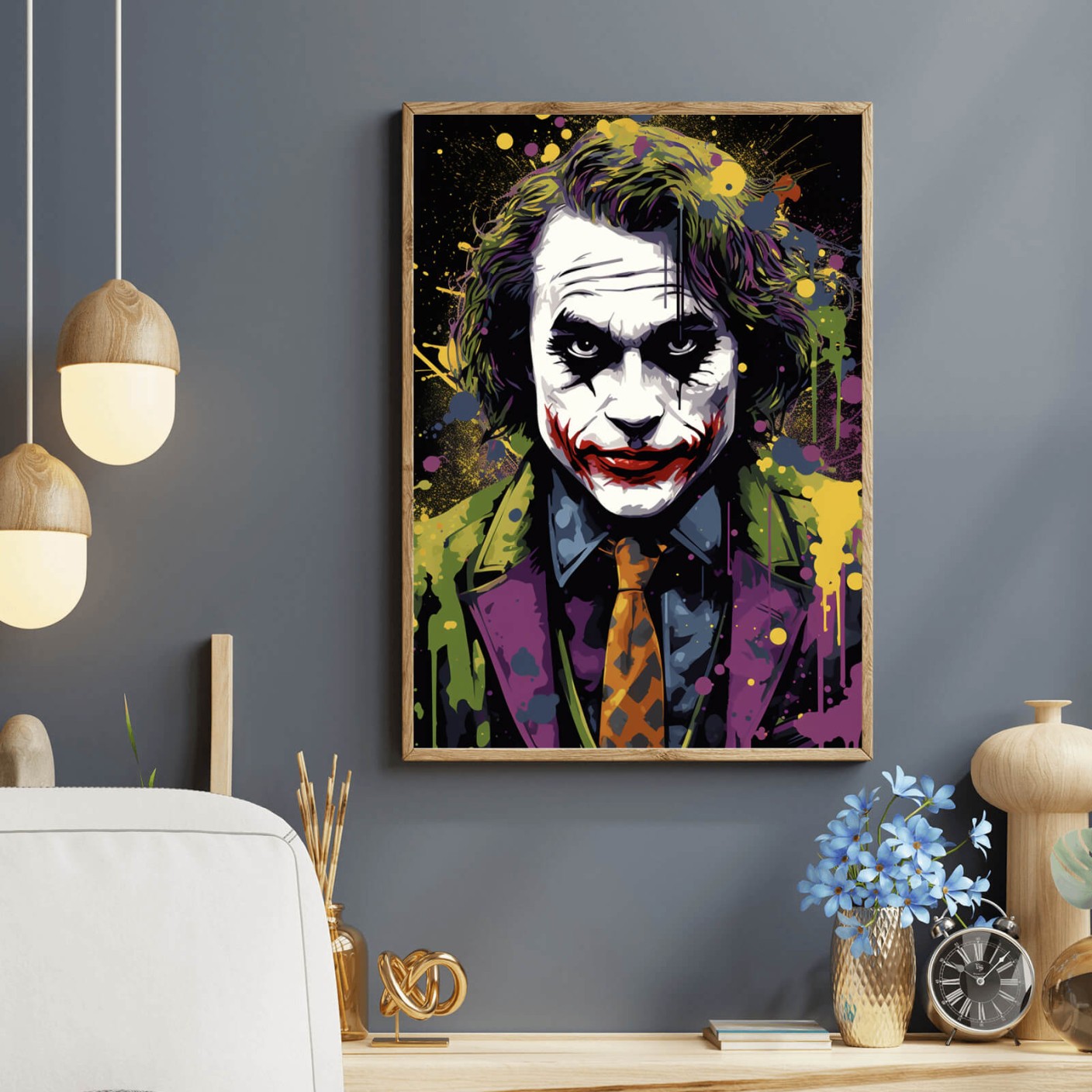 Poster Joker mit Blut Abstrakt Hochformat