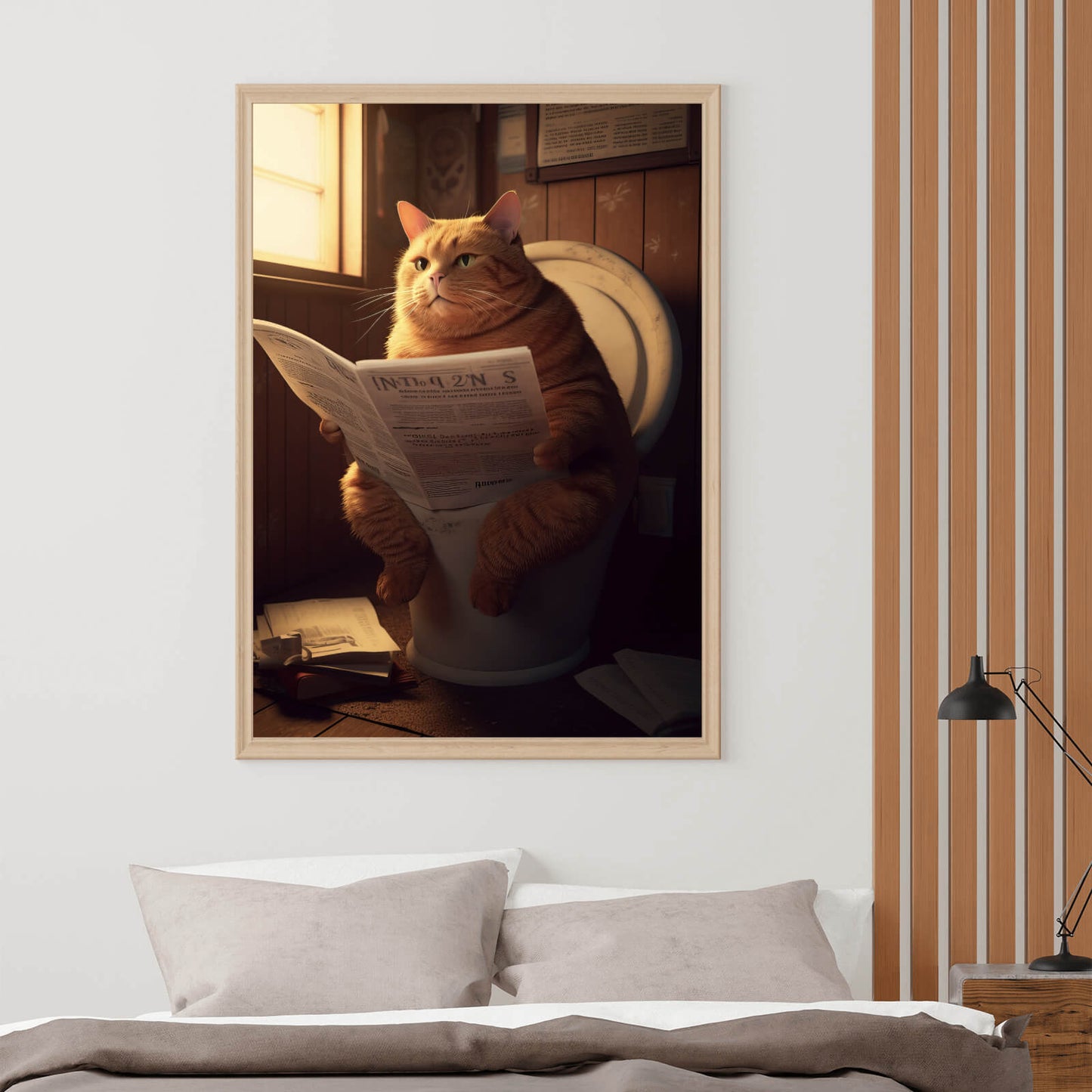 Poster Katze auf Toilette Hochformat