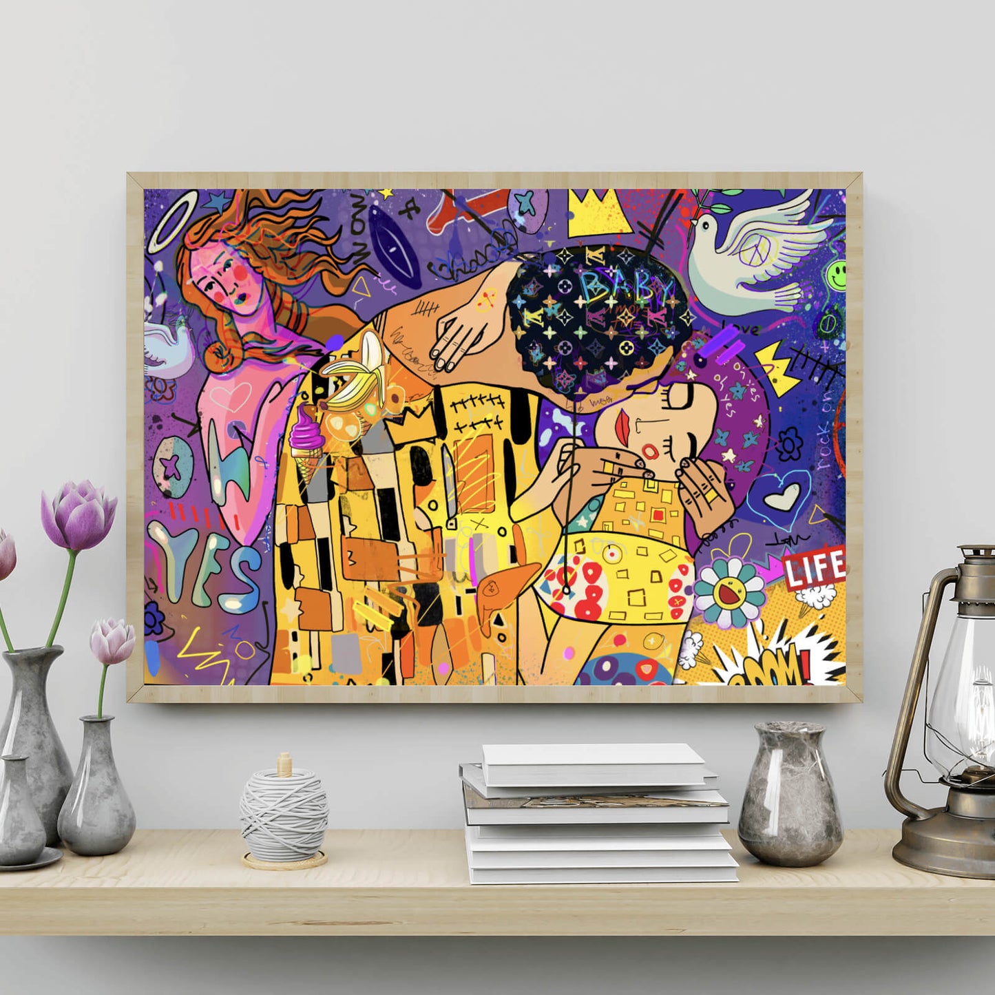 Posters Klimt Kuss Pop Art Querformat