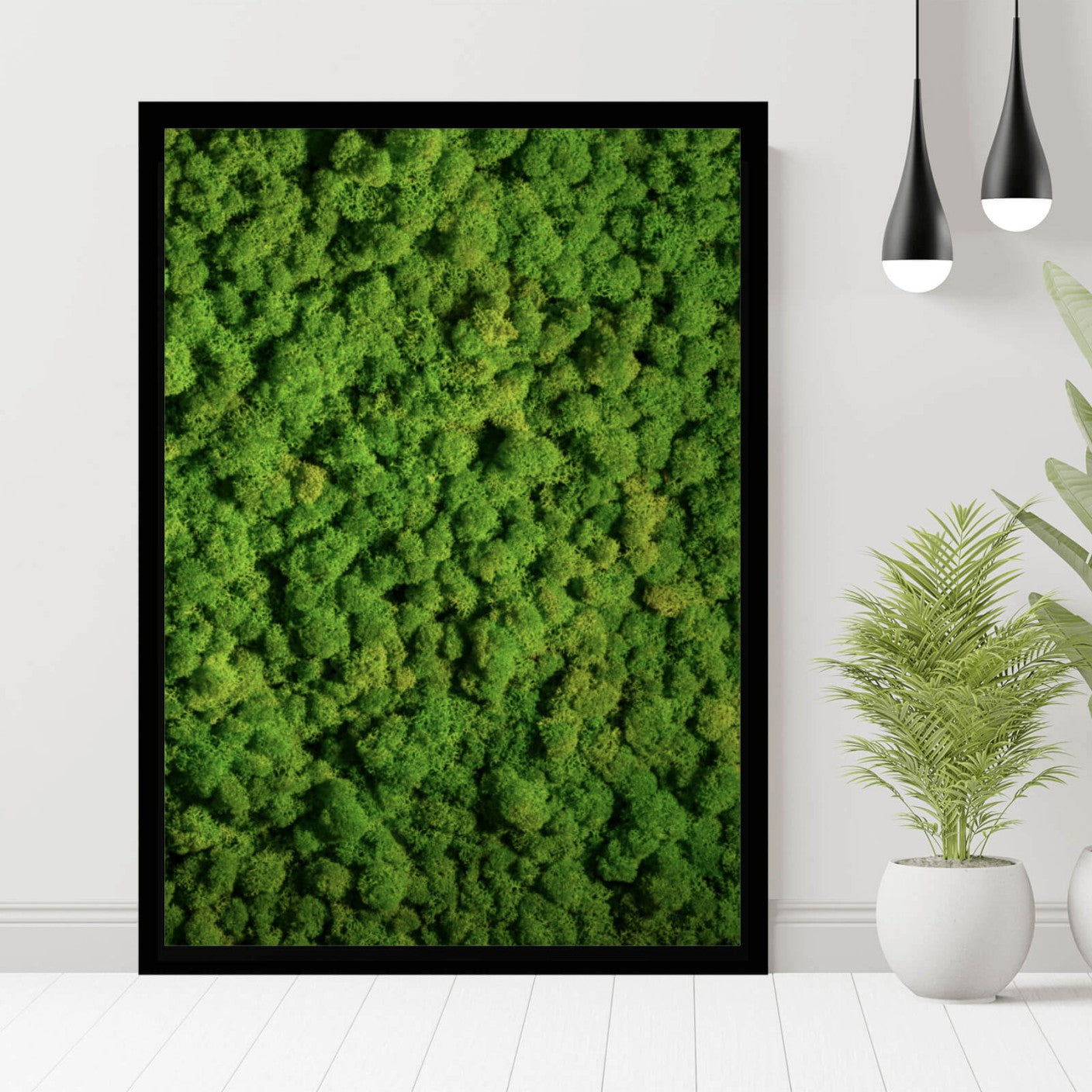 Poster Kugelmoos in sattem Grün Hochformat