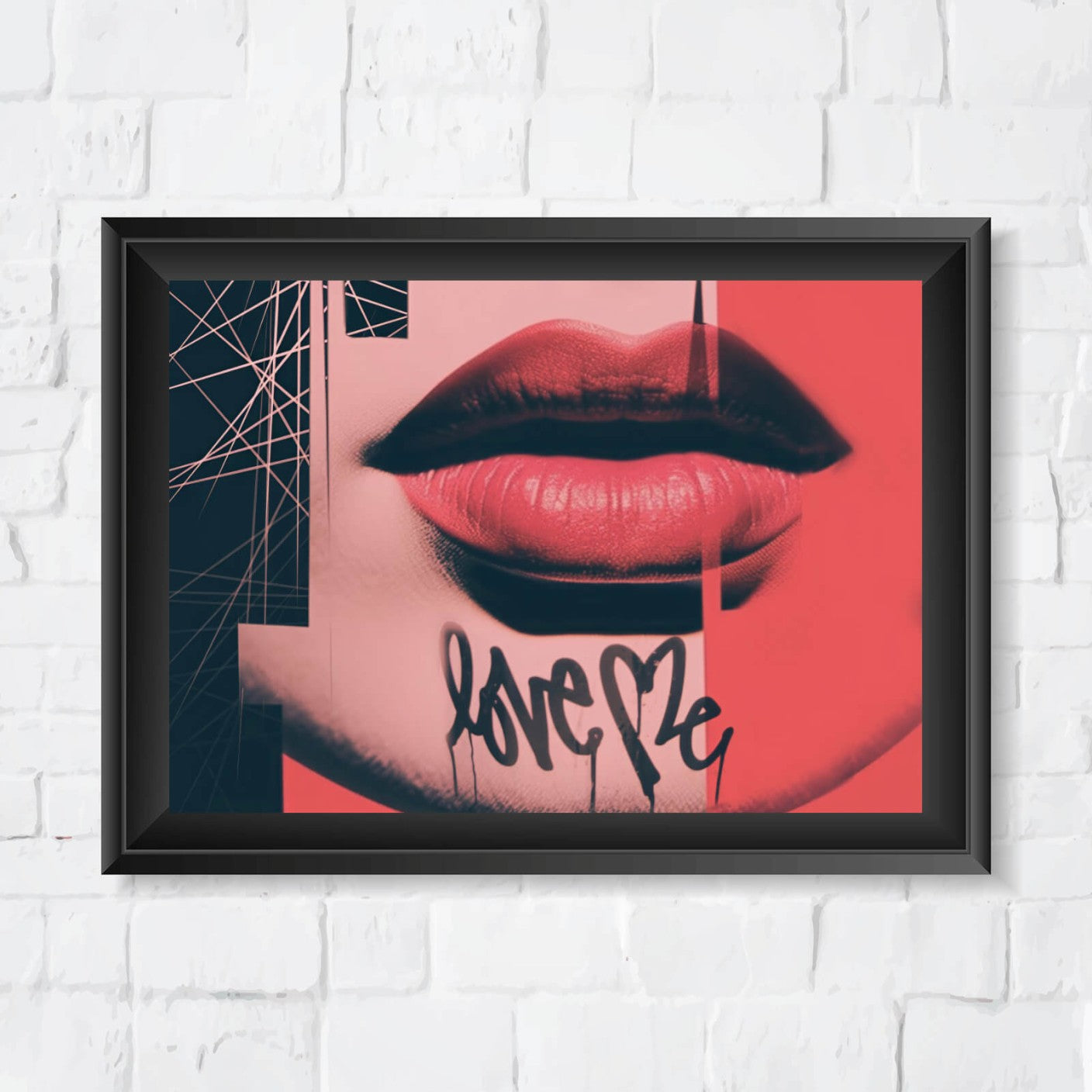Poster Lippen "Love me" Querformat