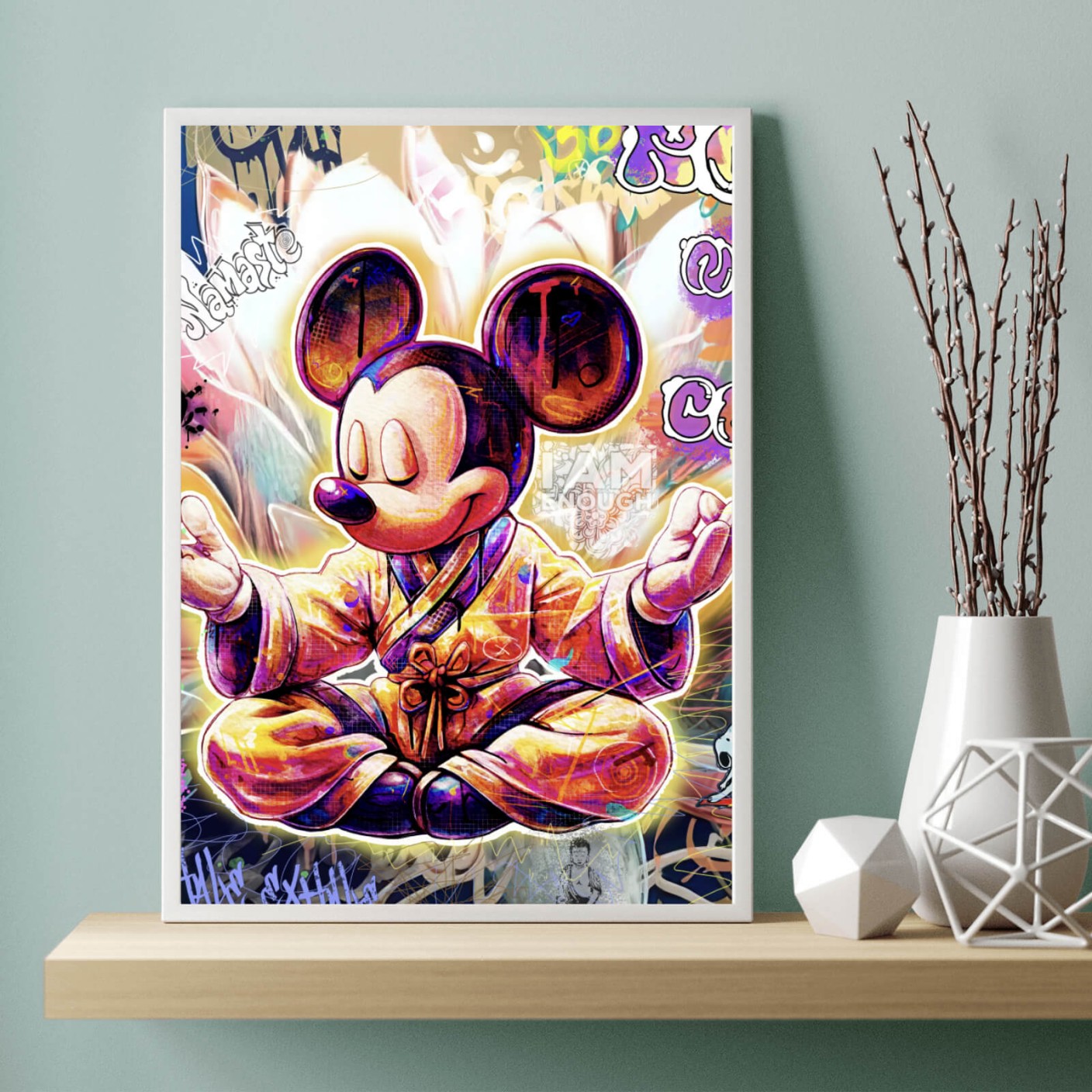 Poster Micki in esoterischer Pose abstrakt Hochformat