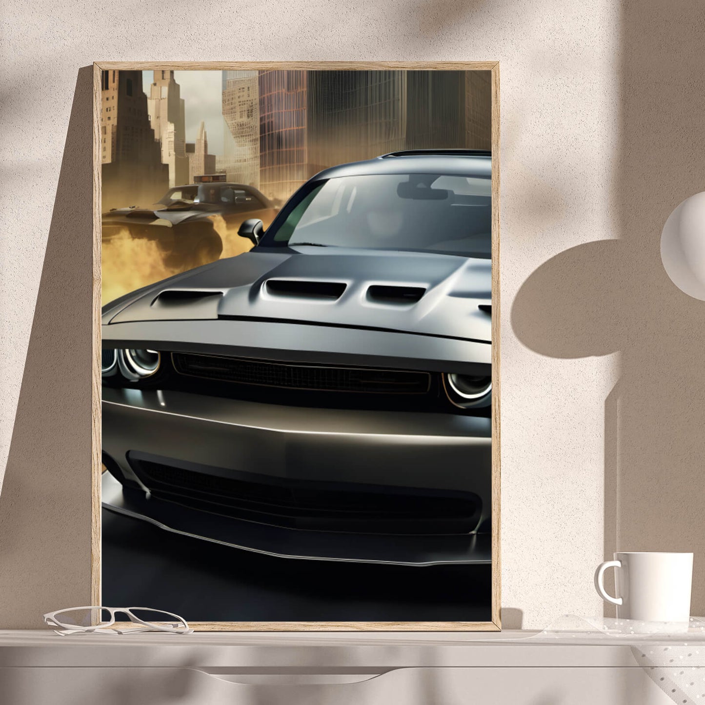 Poster Muscle Car in New York Hochformat