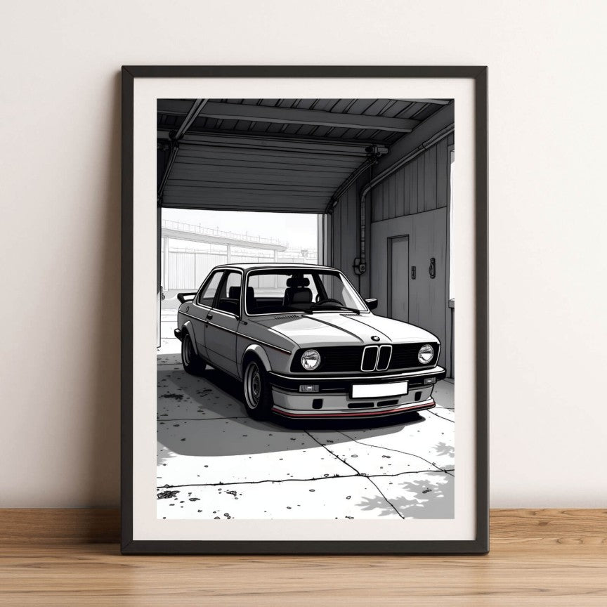 Poster Oldschool Sportwagen Hochformat