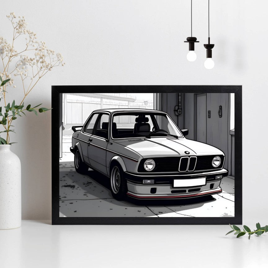 Poster Oldschool Sportwagen Querformat