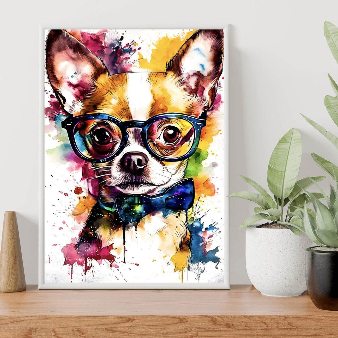 Poster Peppiges Chihuahua Portrait Pop Art Hochformat