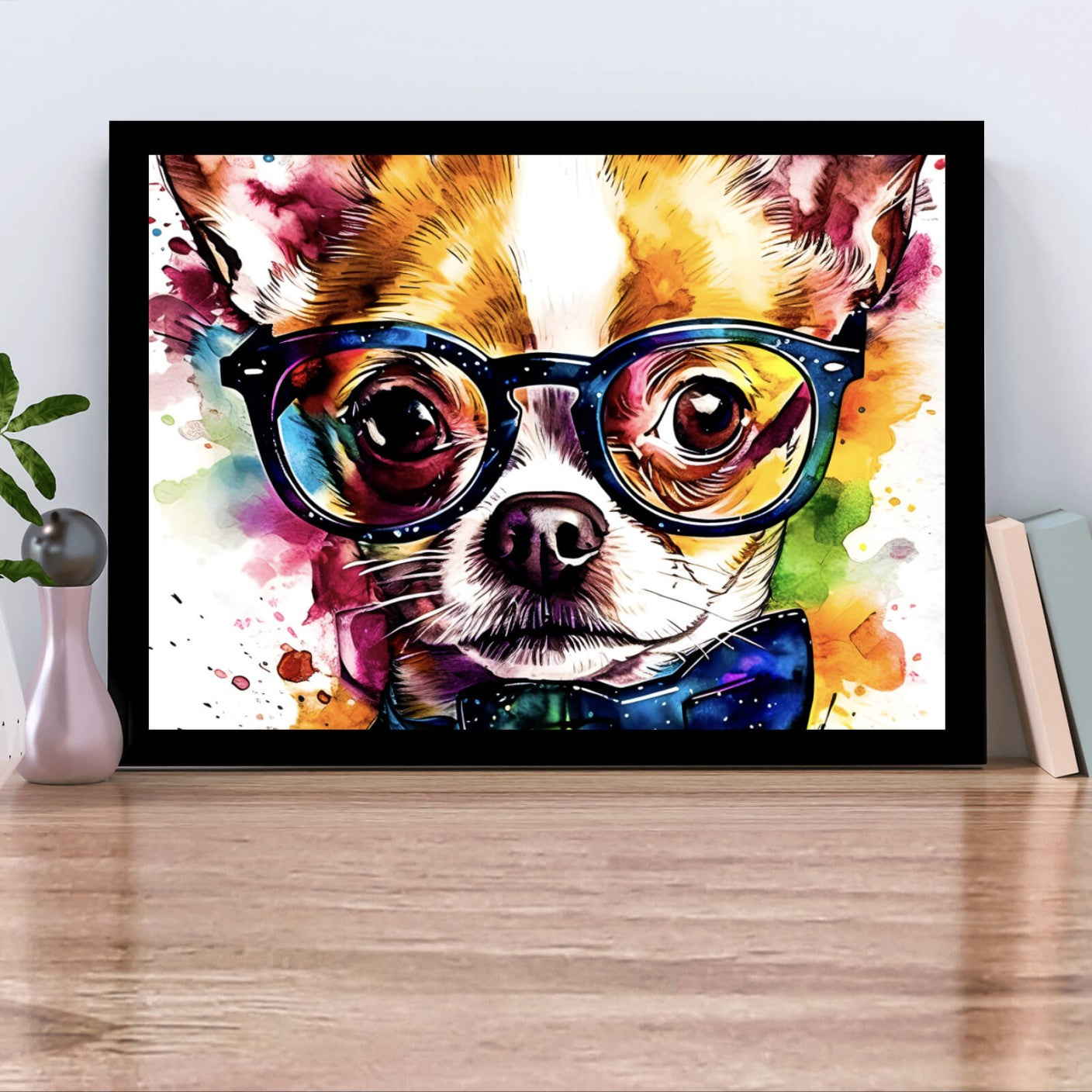 Poster Peppiges Chihuahua Portrait Pop Art Querformat