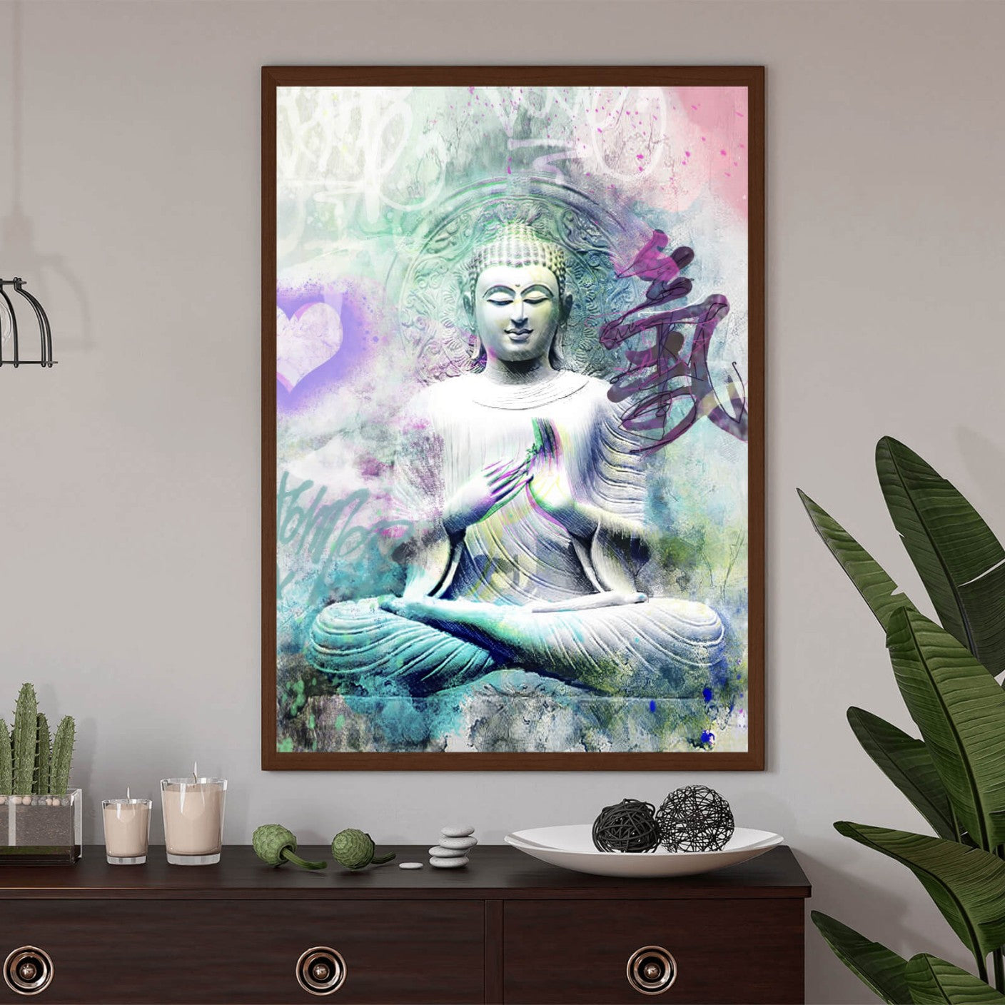 Poster sitzender Buddha Pop Art Hochformat