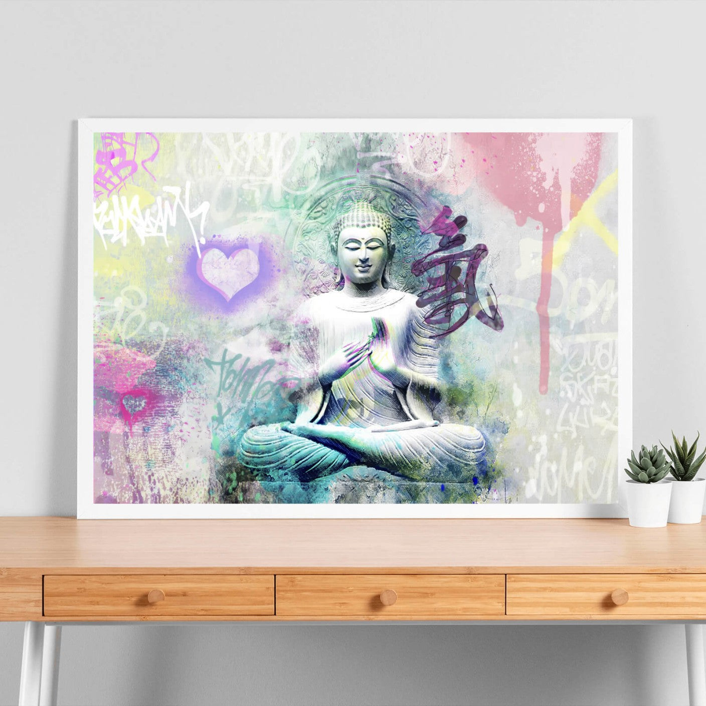 Poster sitzender Buddha Pop Art Querformat