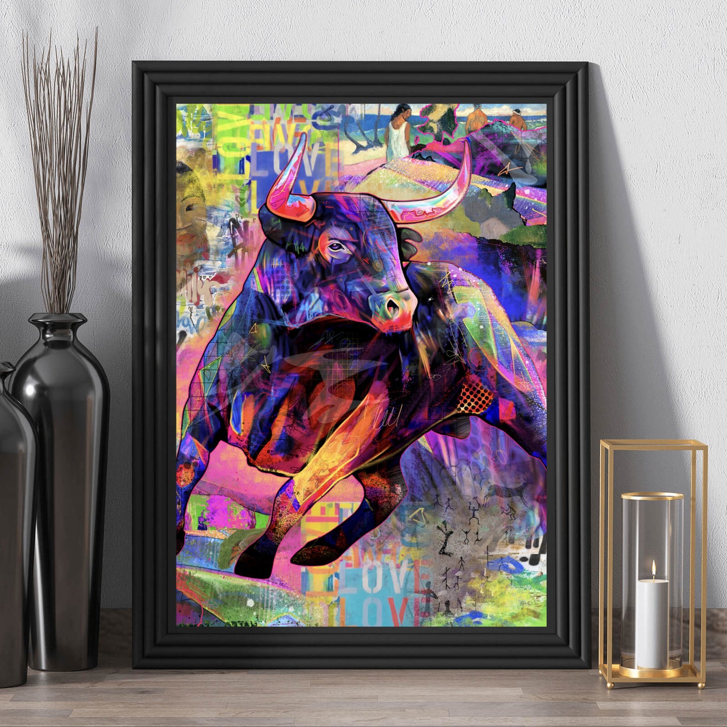 Poster Stier Abstrakt Hochformat