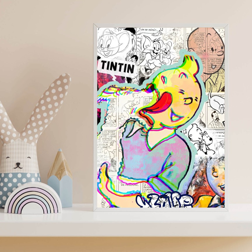 Poster Tim und Struppy Pop Art Comic Hochformat