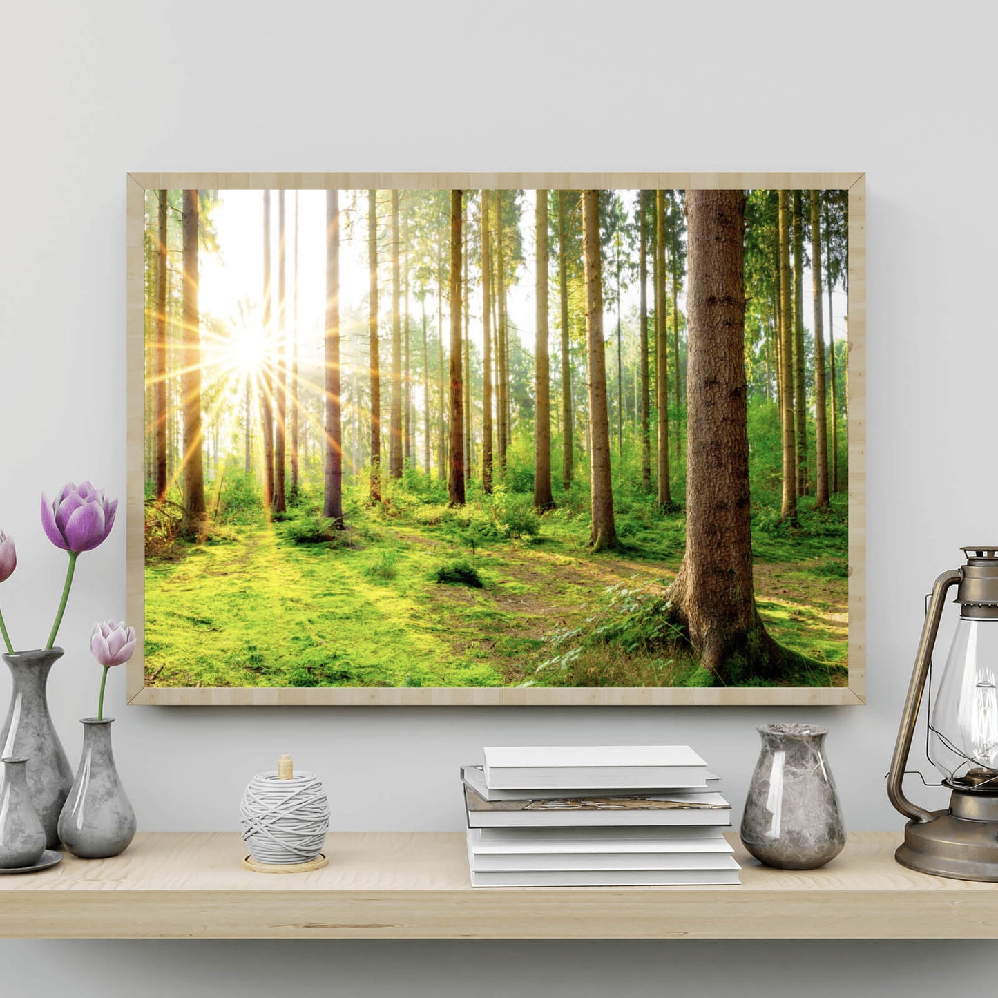 Poster Wald am Morgen Querformat