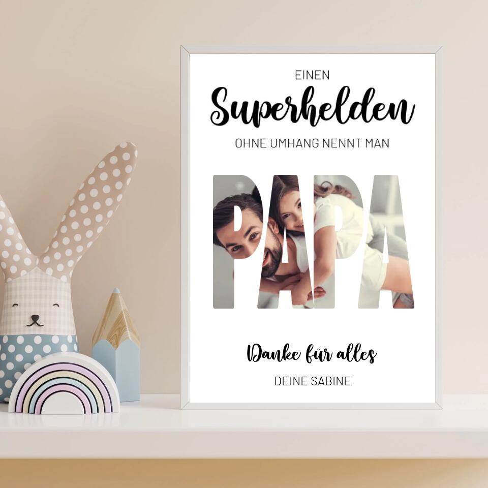 Personalisiertes Poster - Superheld Papa No. 1