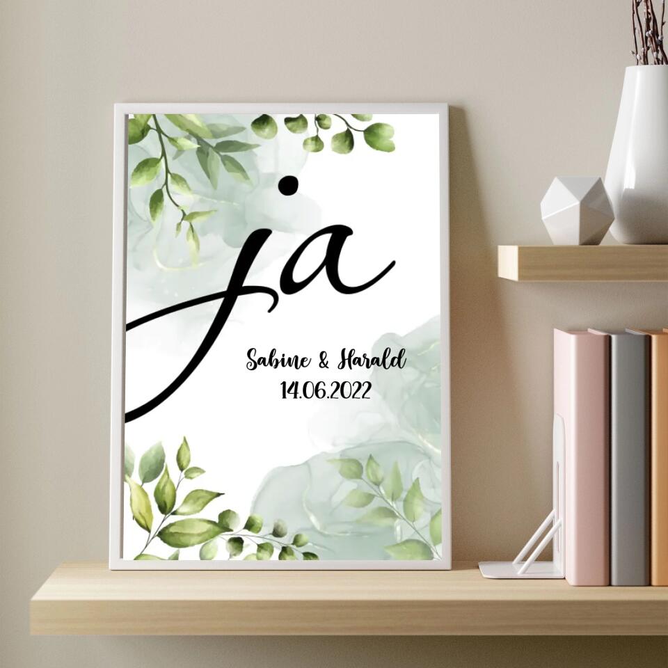 Personalisiertes Poster - Hochzeit ja No. 1