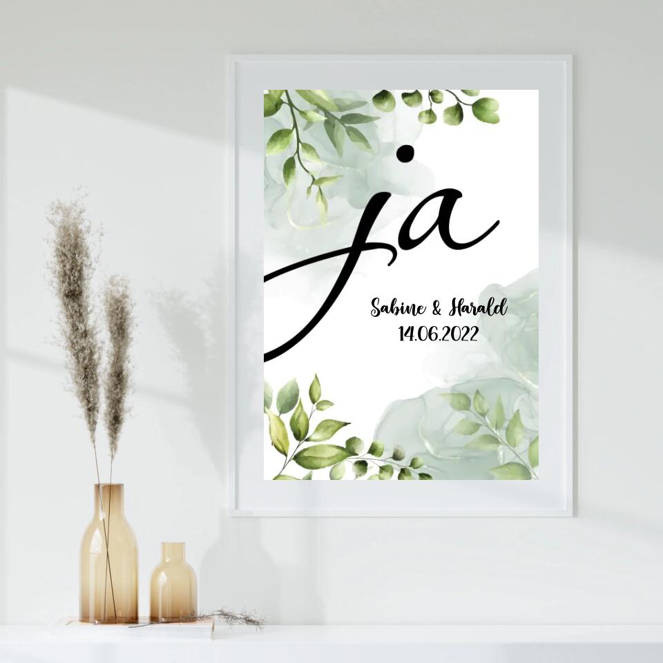 Personalisiertes Poster - Hochzeit ja No. 1