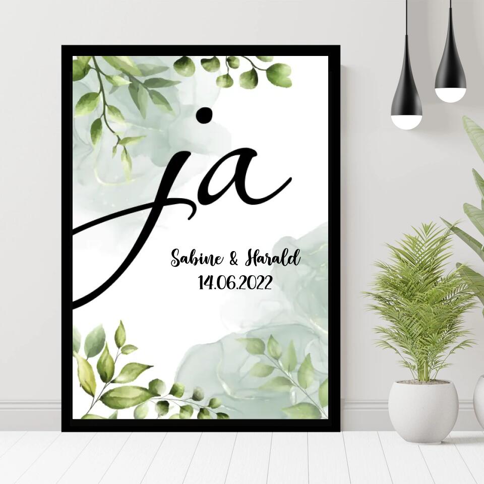 Personalisiertes Poster - Hochzeit ja No. 1