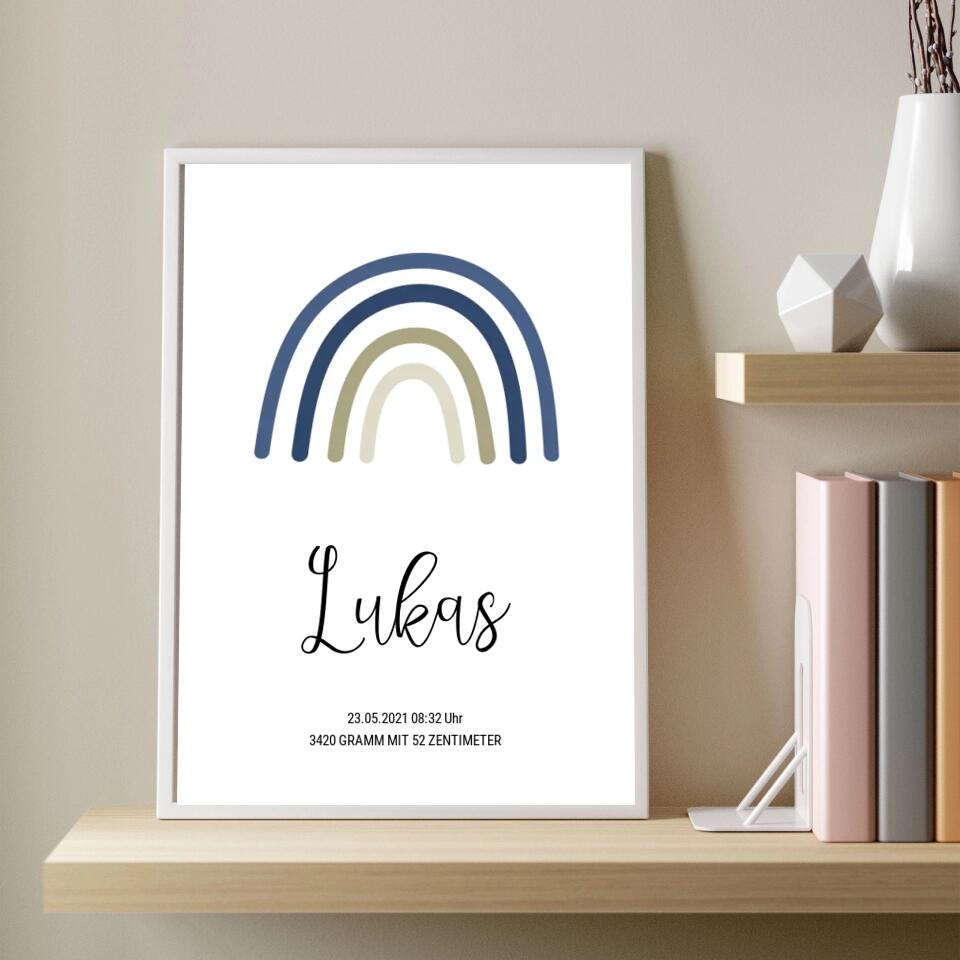 Personalisiertes Poster - Geburt Regenbogen No. 1