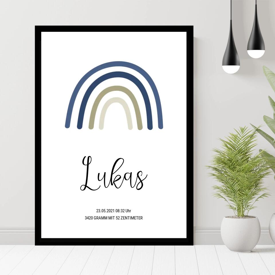 Personalisiertes Poster - Geburt Regenbogen No. 1