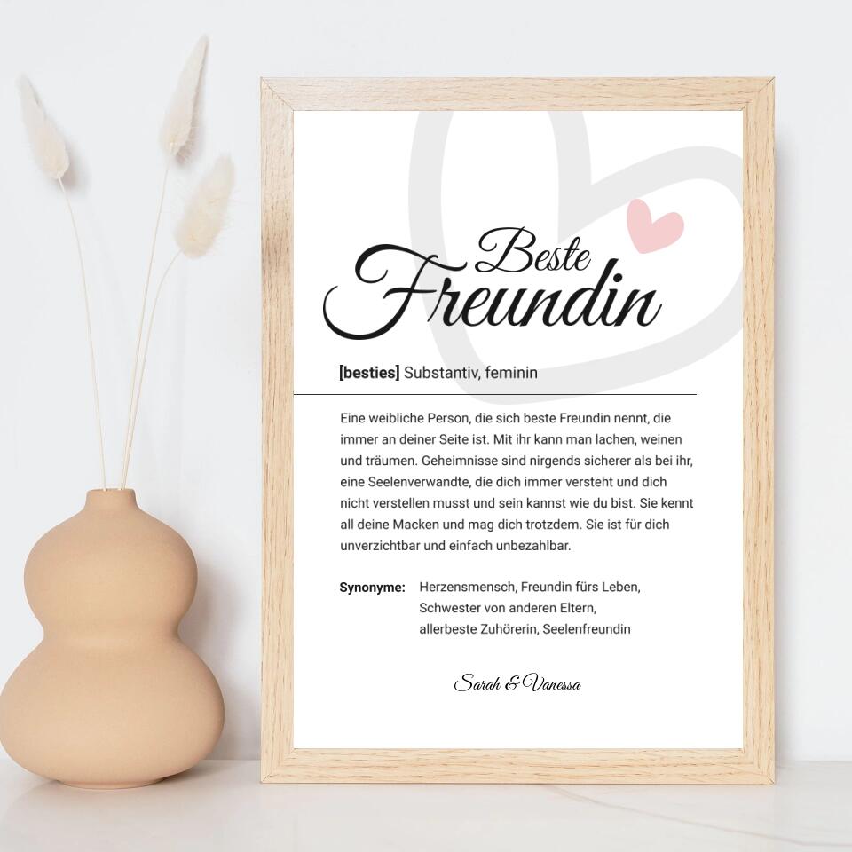 Personalisiertes Poster - Beste Freundin No. 1