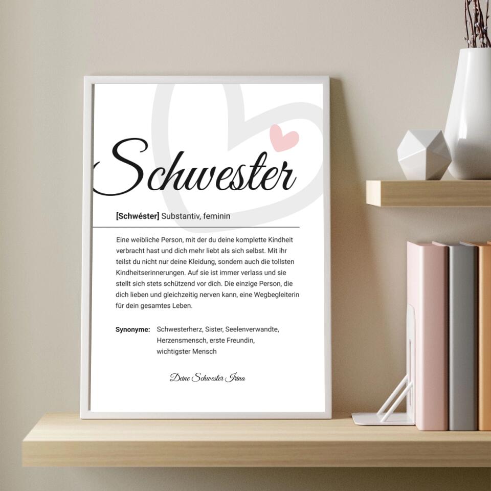 Personalisiertes Poster - Schwesterherz No. 1