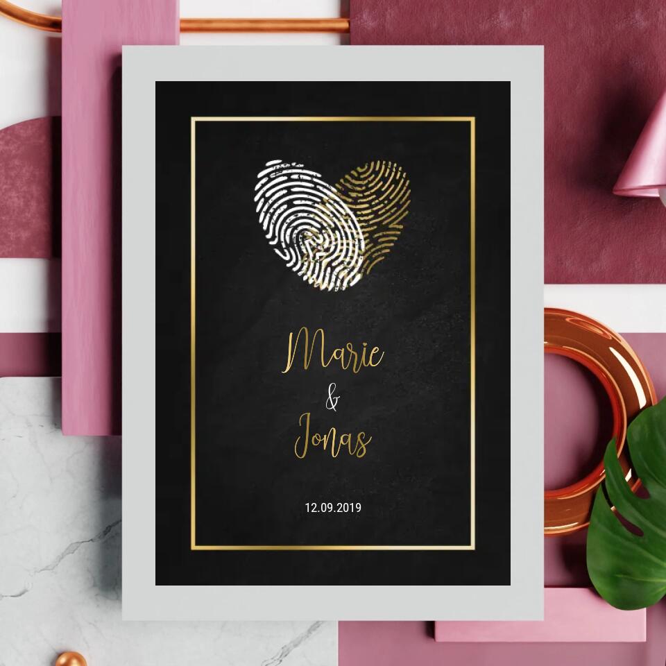 Personalisiertes Poster - Liebe Fingerabdruck No. 1