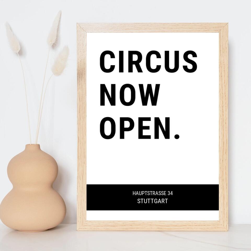 Personalisiertes Poster - Circus now open No. 1