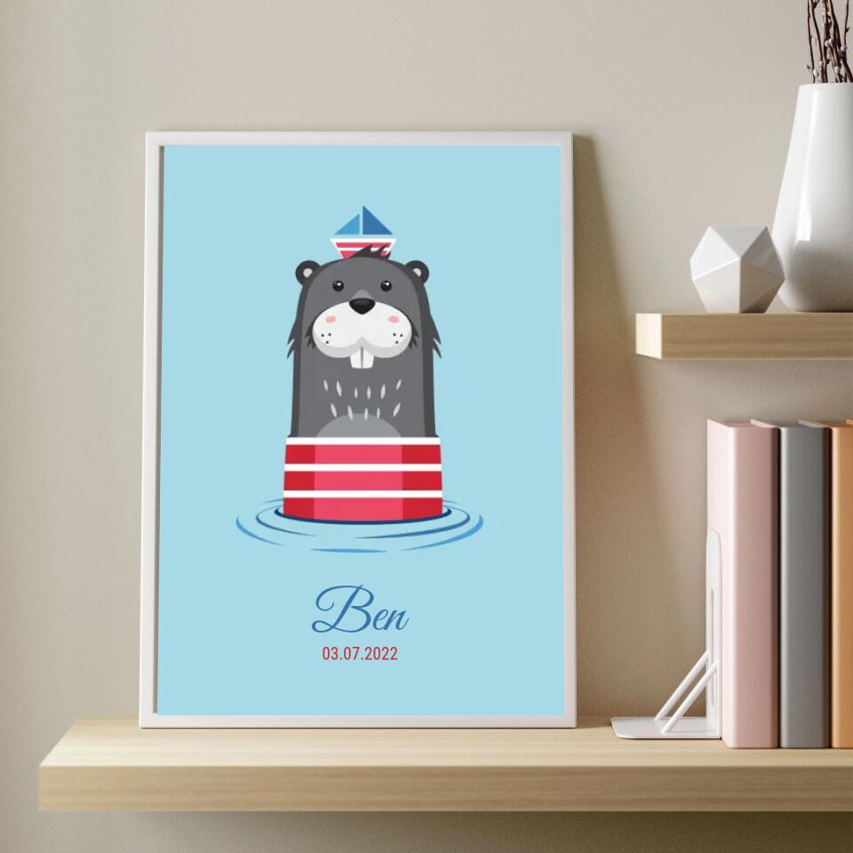 Personalisiertes Poster - Geburt Otter No. 1