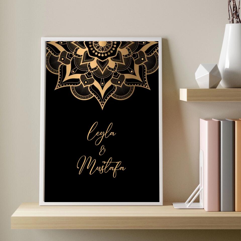 Personalisiertes Poster - Goldenes Mandala No. 1