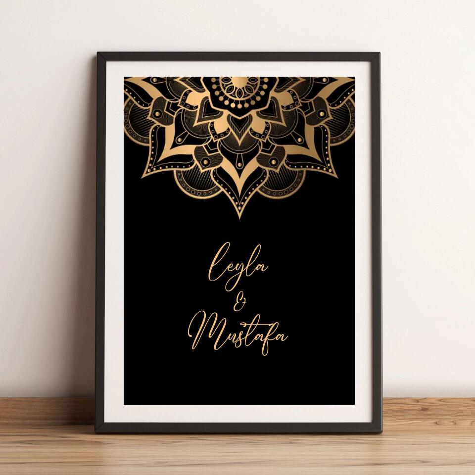 Personalisiertes Poster - Goldenes Mandala No. 1