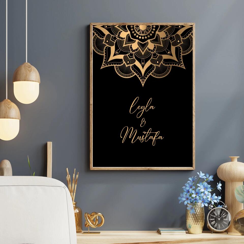 Personalisiertes Poster - Goldenes Mandala No. 1