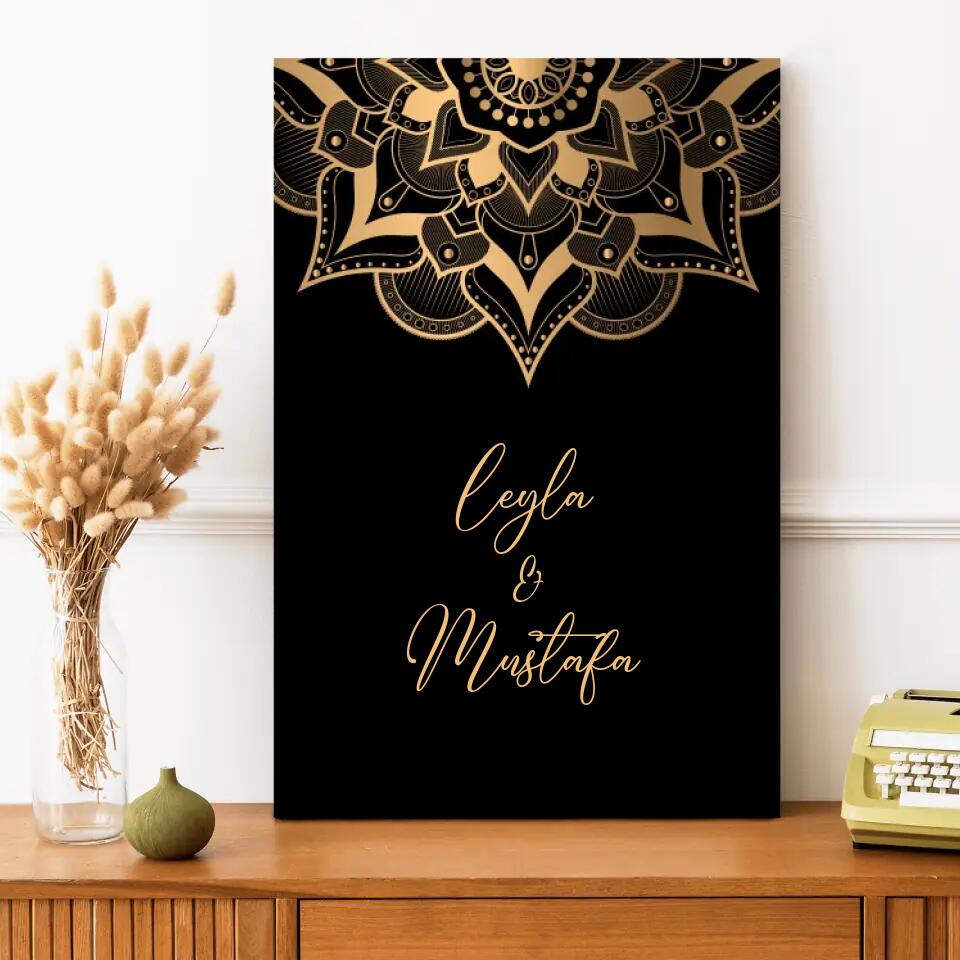 Personalisierte Leinwand - Goldenes Mandala No. 1