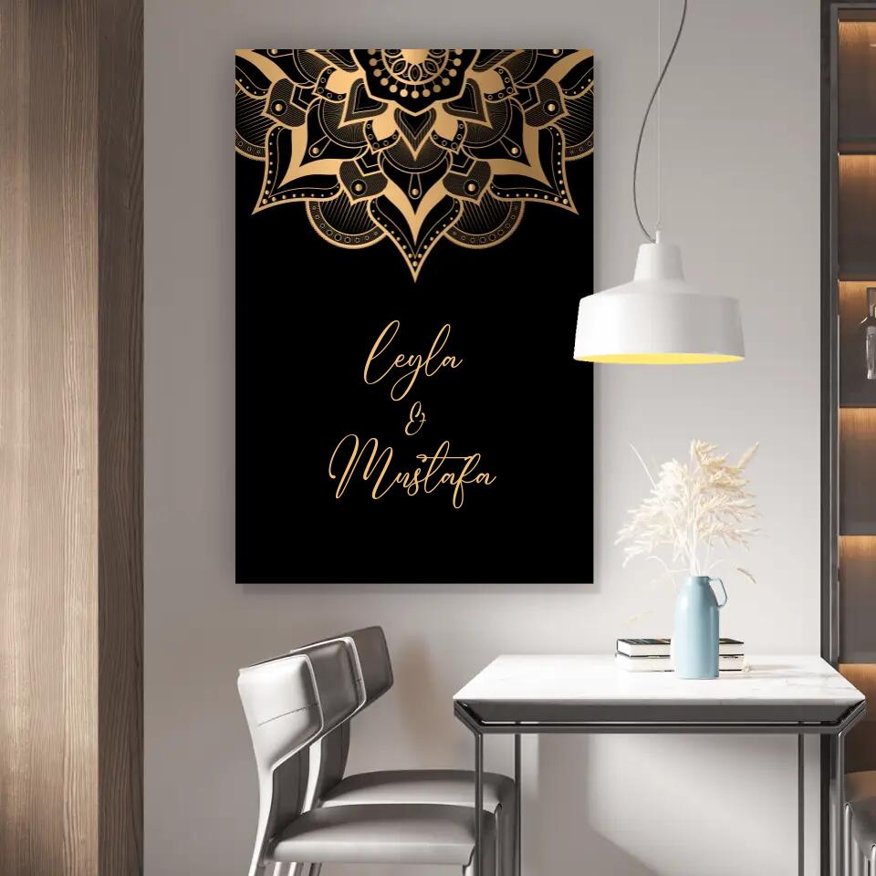 Personalisierte Leinwand - Goldenes Mandala No. 1