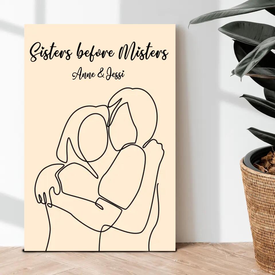 Personalisierte Leinwand - Sisters before Misters No. 1