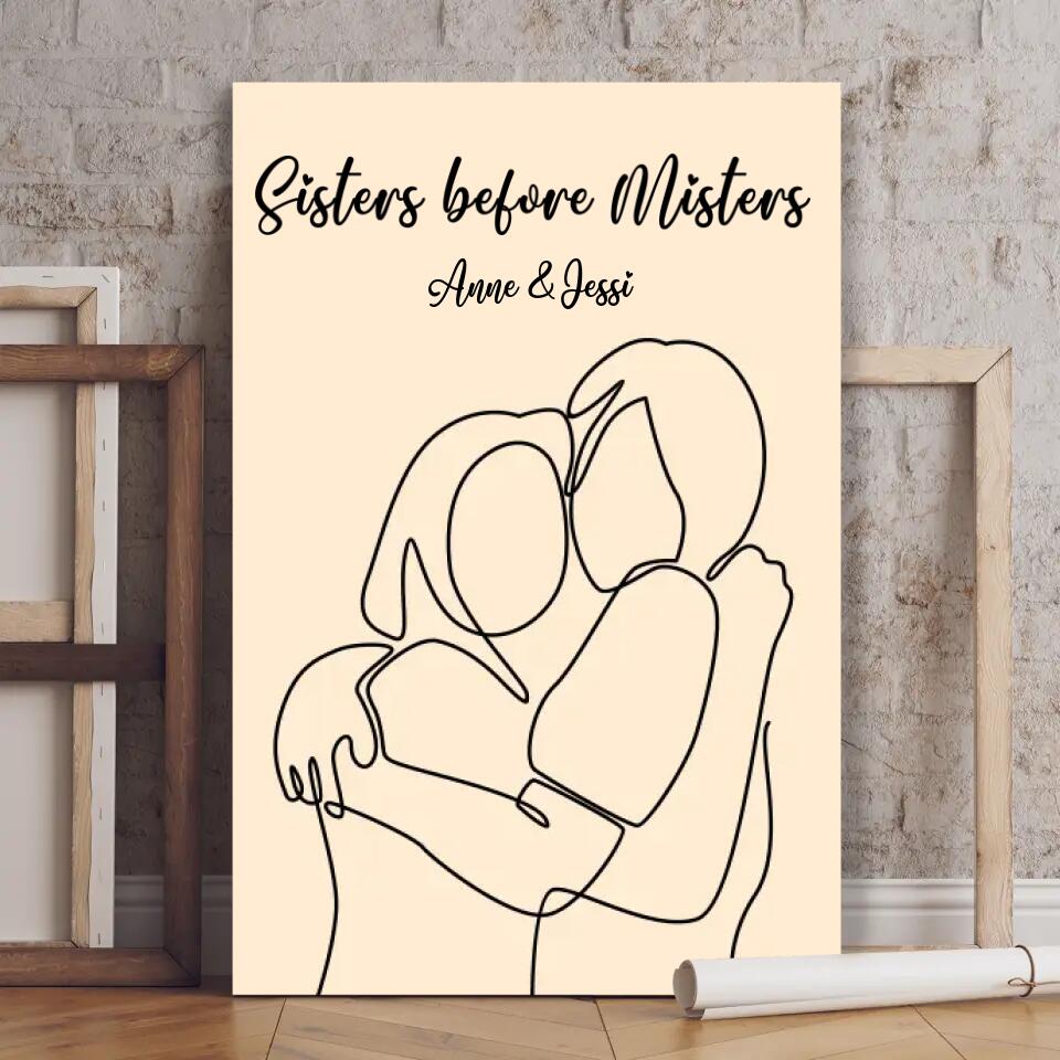 Personalisierte Leinwand - Sisters before Misters No. 1