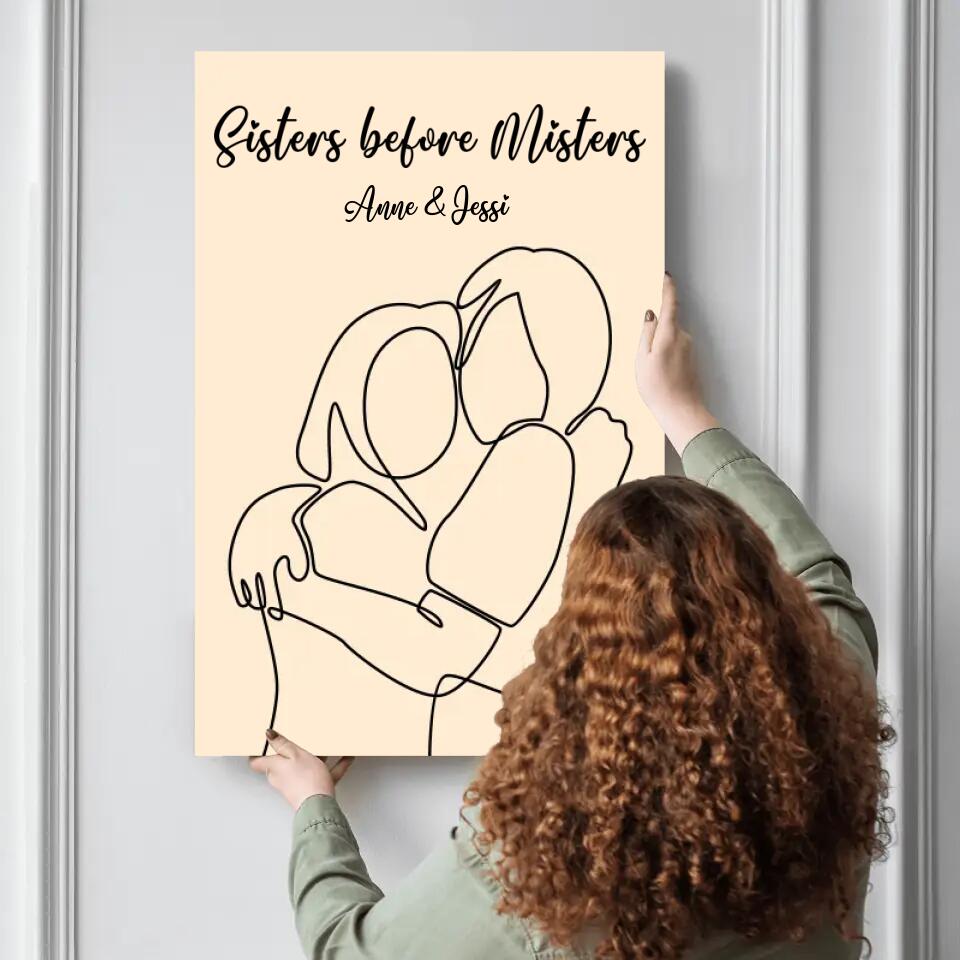 Personalisierte Leinwand - Sisters before Misters No. 1