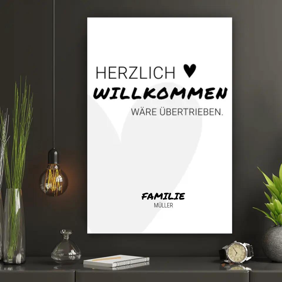 Personalisierte Leinwand - Herzlich Willkommen No. 1