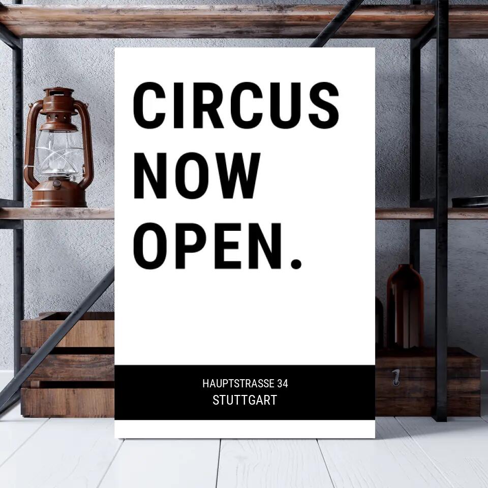Personalisierte Leinwand - Circus now open No. 1