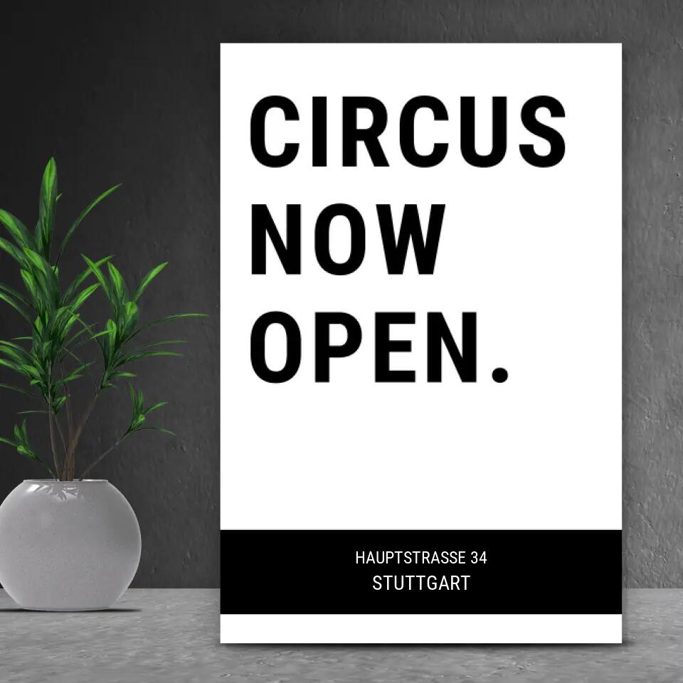 Personalisierte Leinwand - Circus now open No. 1